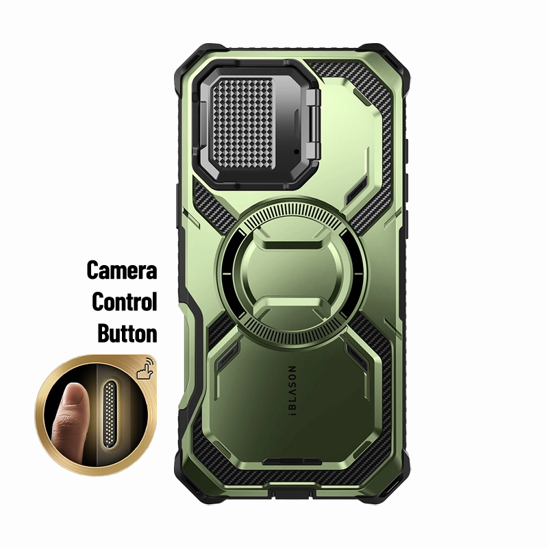 Iphone 16 Armorbox Camera Control Button Case -  Dark Green Oleophobic Coating Anti Oil Film