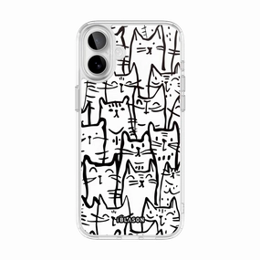 Iphone 16 Halo Magsafe Cute Phone Case - White Cat Crystal Clear Screen