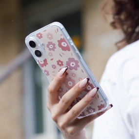 Protective Screen Iphone 16 Plus Halo Mag Magsafe Case-Pink Flowers