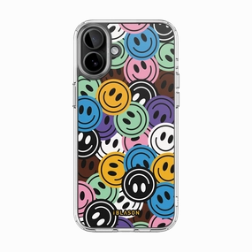 Iphone 16 Plus Halo Magsafe Cute Phone Case - Rainbow Smiles Anti Fingerprint Film