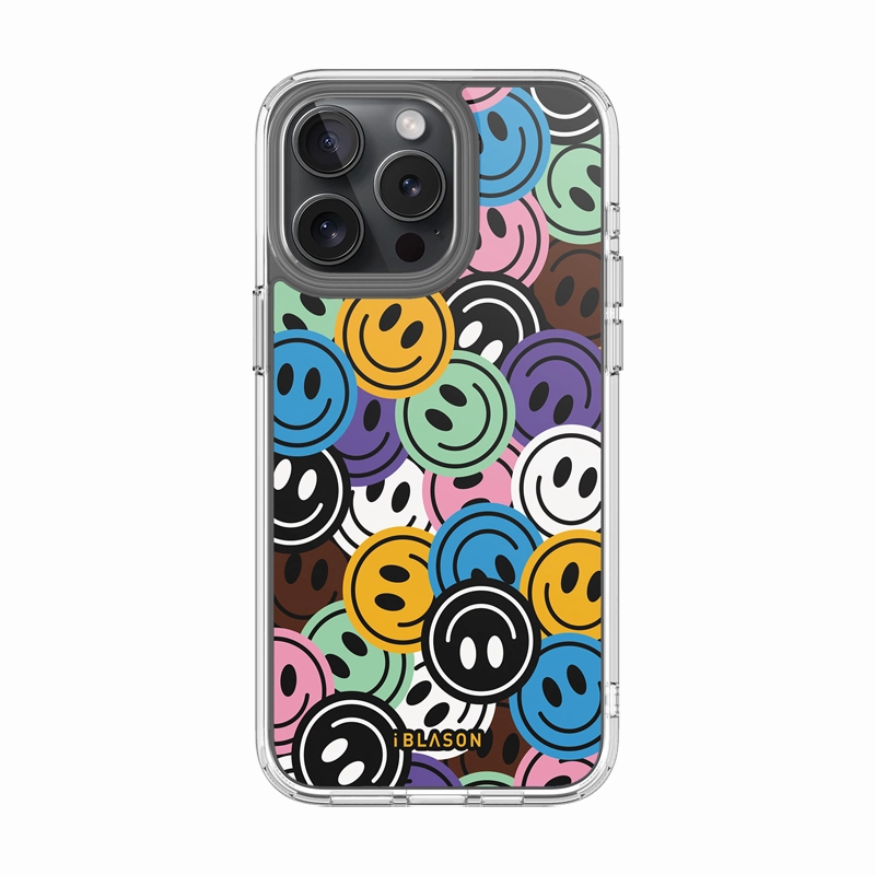 Case Friendly Glass Iphone 16 Pro Max Halo Magsafe Cute Phone Case - Rainbow Smiles