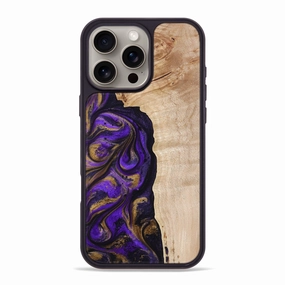 Iphone 16 Pro Max Wood Phone Case - Alan (Purple, 774716) Case Friendly