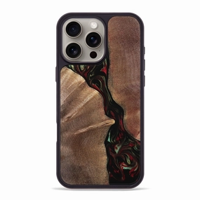 Iphone 16 Pro Max Wood Phone Case - Aracely (Red, 768554) Tempered Screen Protector Anti Fog