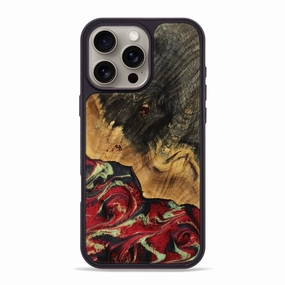 Scratch Resistant Glass Drop Protection Iphone 16 Pro Max Wood Phone Case - Arlen (Red, 770749)