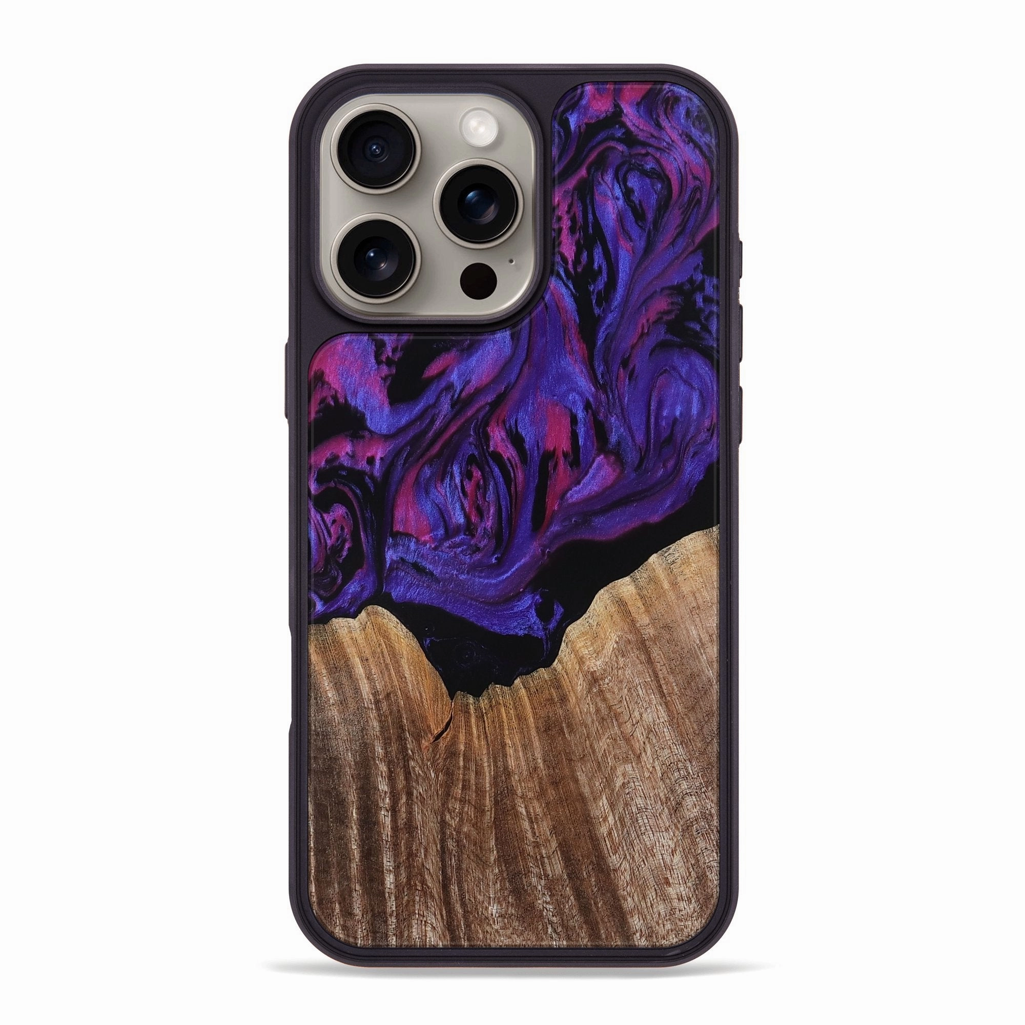 Drop Protection Anti Yellowing Iphone 16 Pro Max Wood Phone Case - Asha (Purple, 769919)