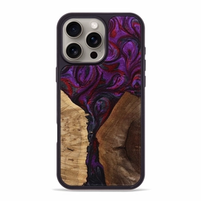 Iphone 16 Pro Max Wood Phone Case - Avianna (Purple, 774714) Oleophobic Coating