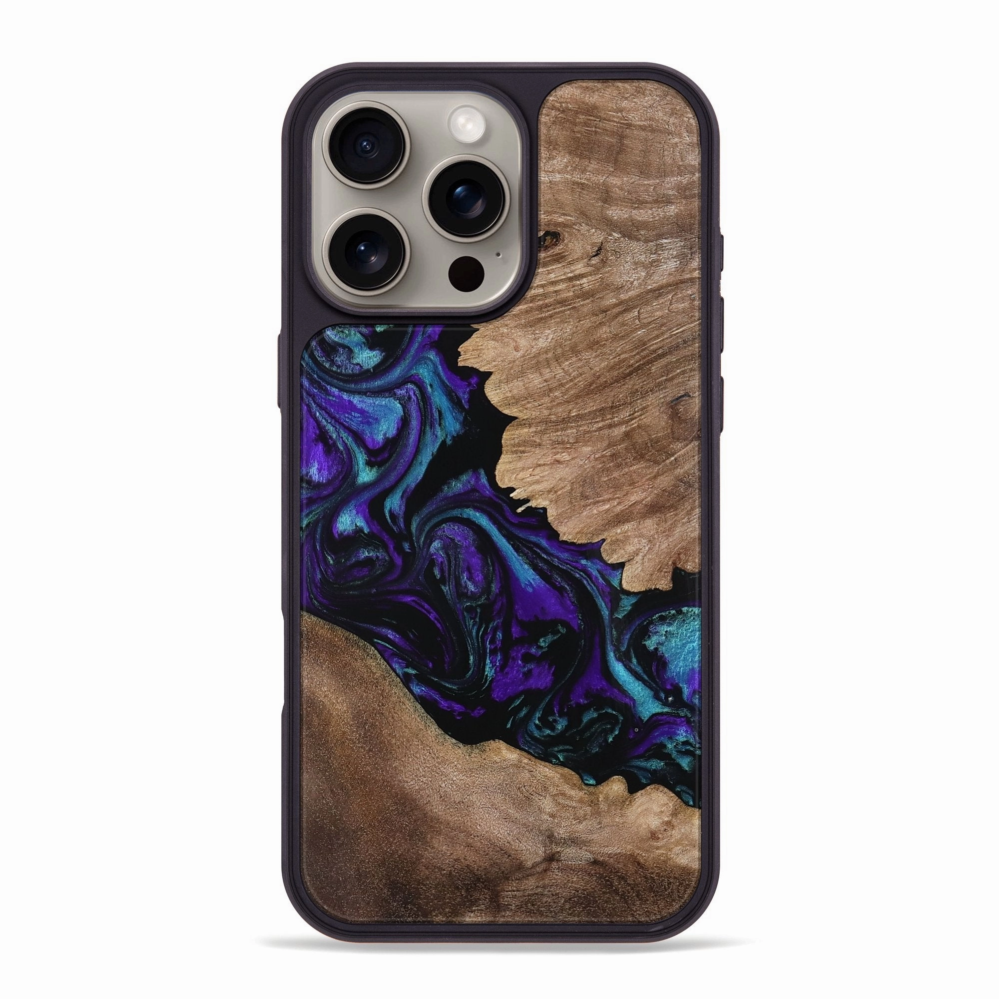 Iphone 16 Pro Max Wood Phone Case - Bobbye (Purple, 767715) Anti Dust Film Protective Cover