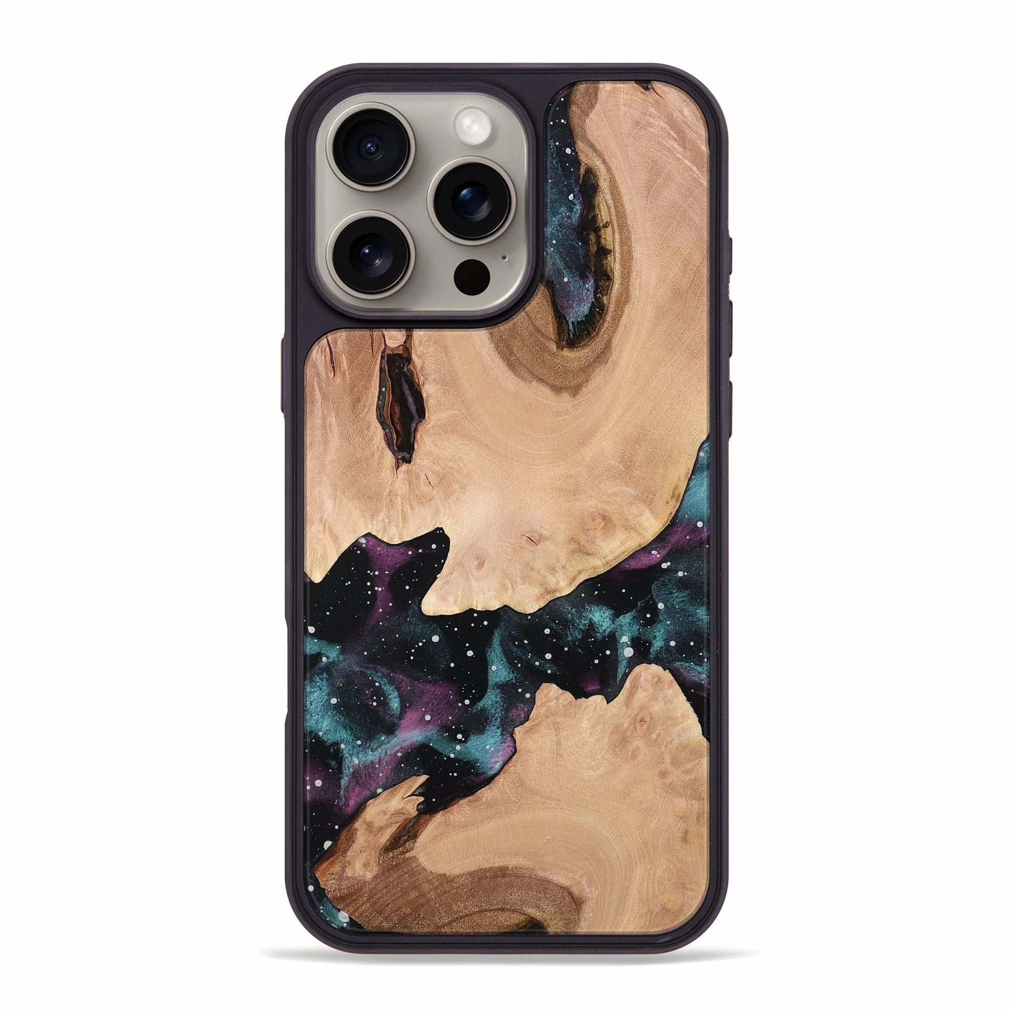 Iphone 16 Pro Max Wood Phone Case - Cade (Cosmos, 760090) Edge Guard