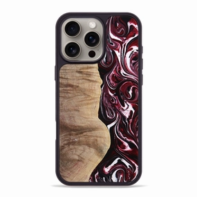 Fingerprint Free Iphone 16 Pro Max Wood Phone Case - Cassidy (Red, 770332)