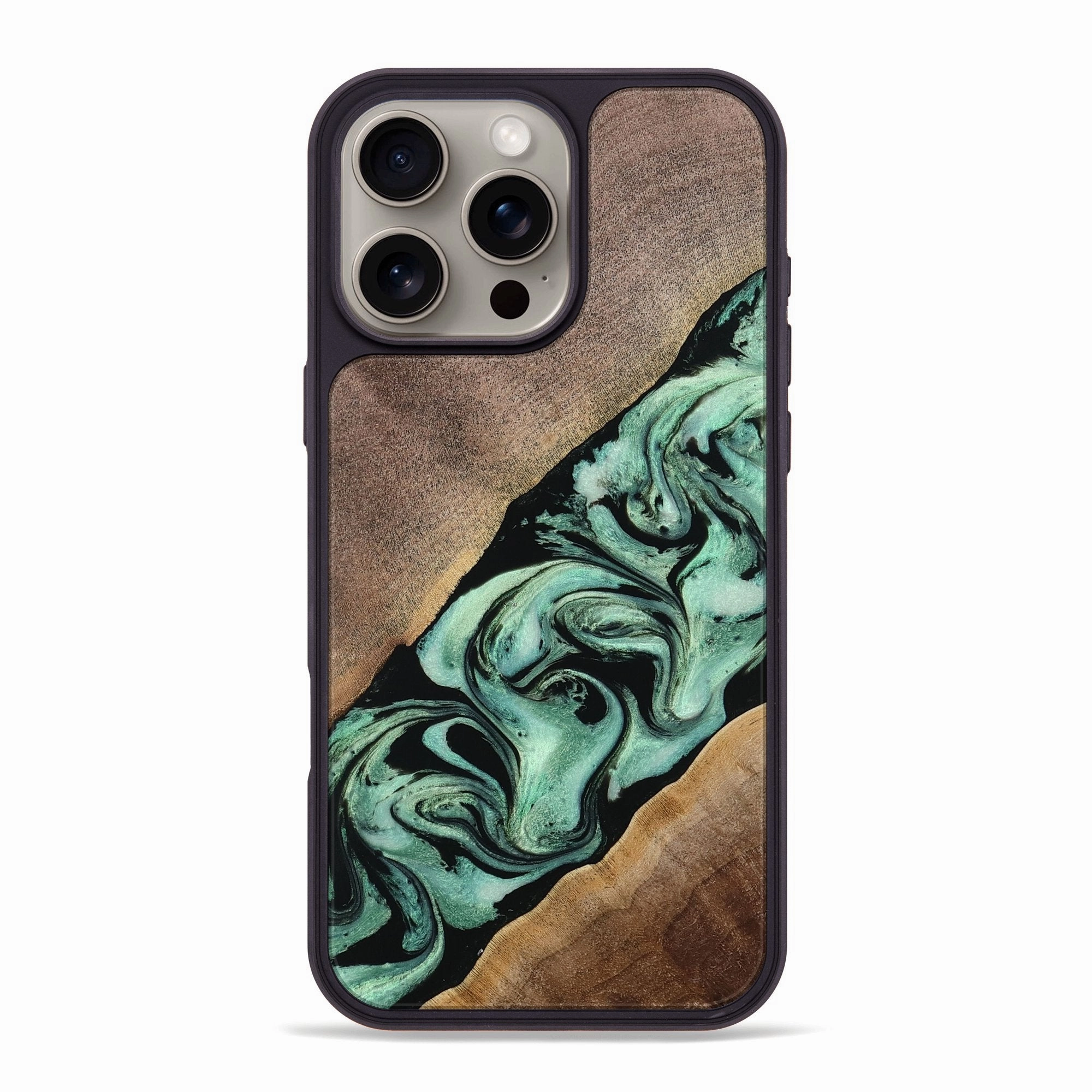 Iphone 16 Pro Max Wood Phone Case - Cathy (Green, 769139) Anti Yellowing Film