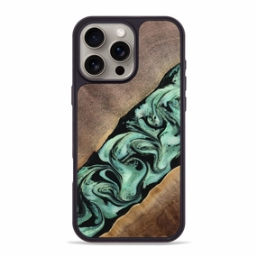 Iphone 16 Pro Max Wood Phone Case - Cathy (Green, 769139) Anti Yellowing Film