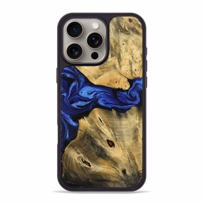 Iphone 16 Pro Max Wood Phone Case - Caylee (Blue, 769455) Shock Guard
