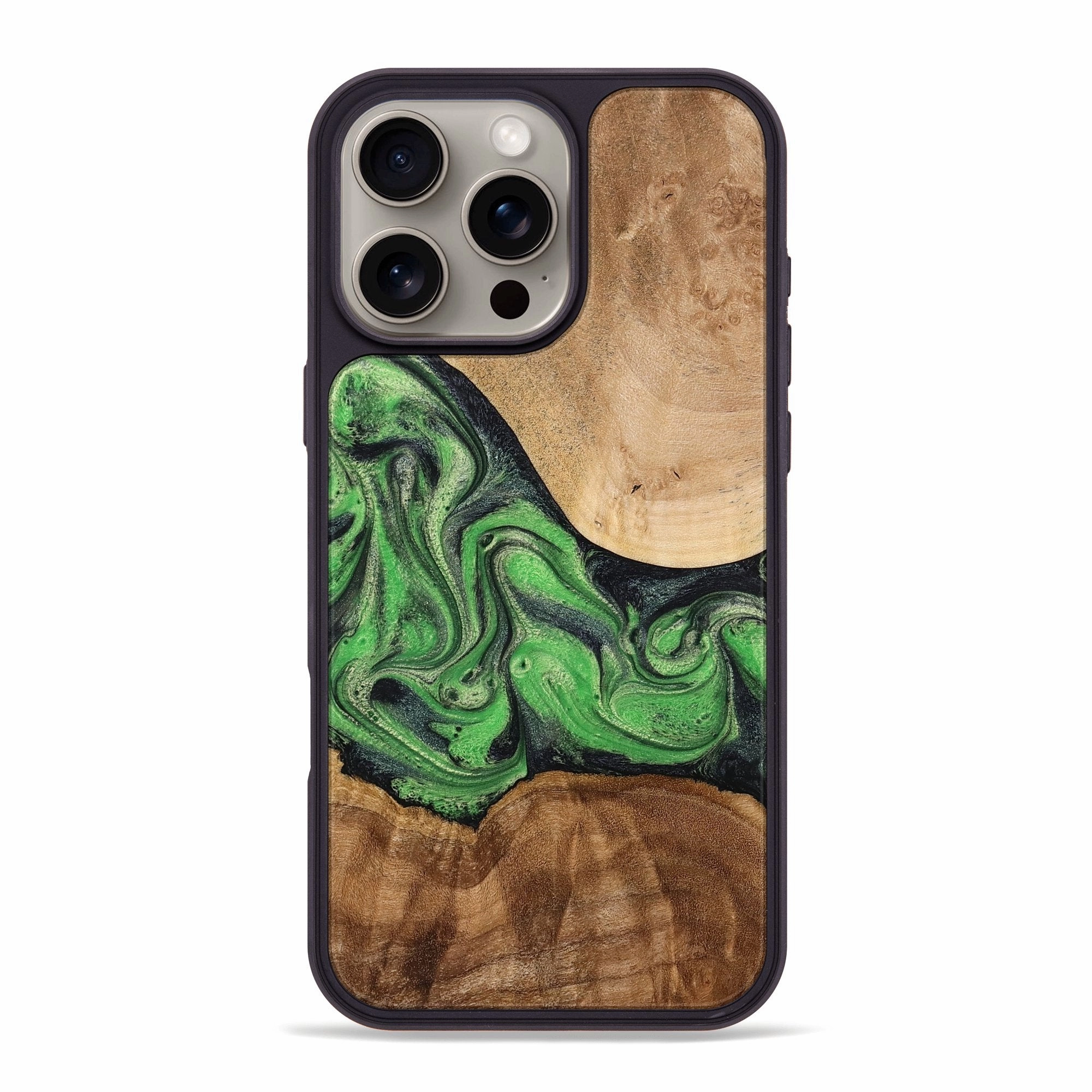 Anti Fog Anti Finger Smudge Iphone 16 Pro Max Wood Phone Case - Celeste (Green, 775384)