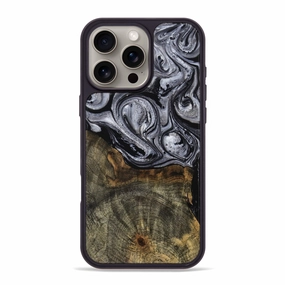 Anti Yellowing Screen Shock Absorption Iphone 16 Pro Max Wood Phone Case - Chandra (Black & White, 770380)