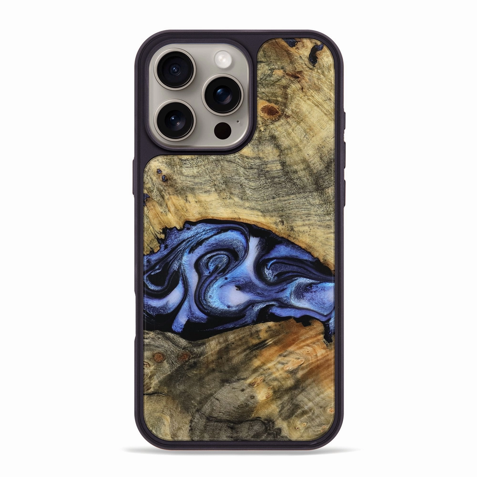 Iphone 16 Pro Max Wood Phone Case - Clem (Blue, 770151) Ultra Clear
