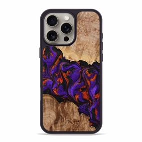 Iphone 16 Pro Max Wood Phone Case - Devan (Purple, 774717) Grip Friendly