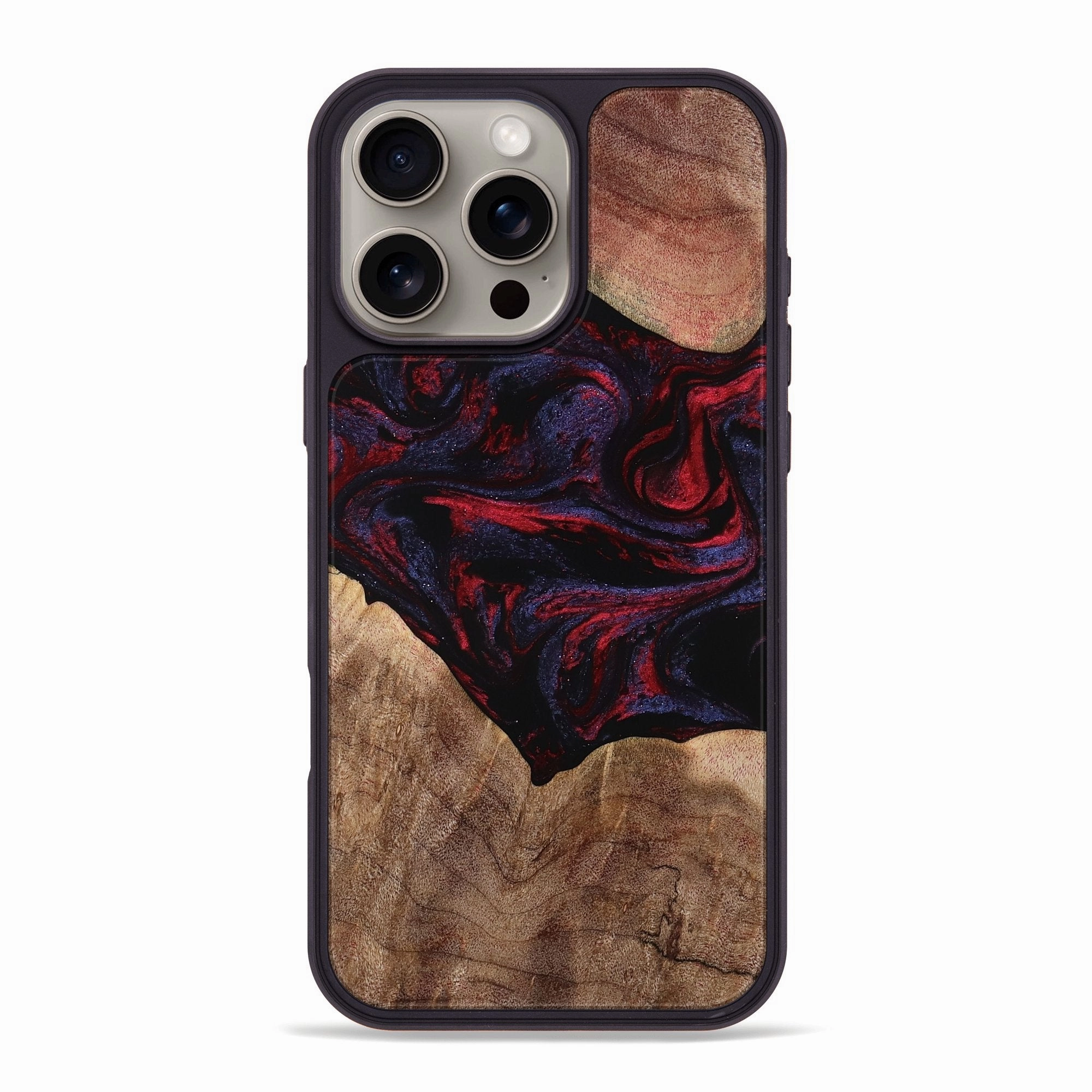 Anti Finger Mark Film Smooth Touch Film Iphone 16 Pro Max Wood Phone Case - Dillan (Red, 768876)