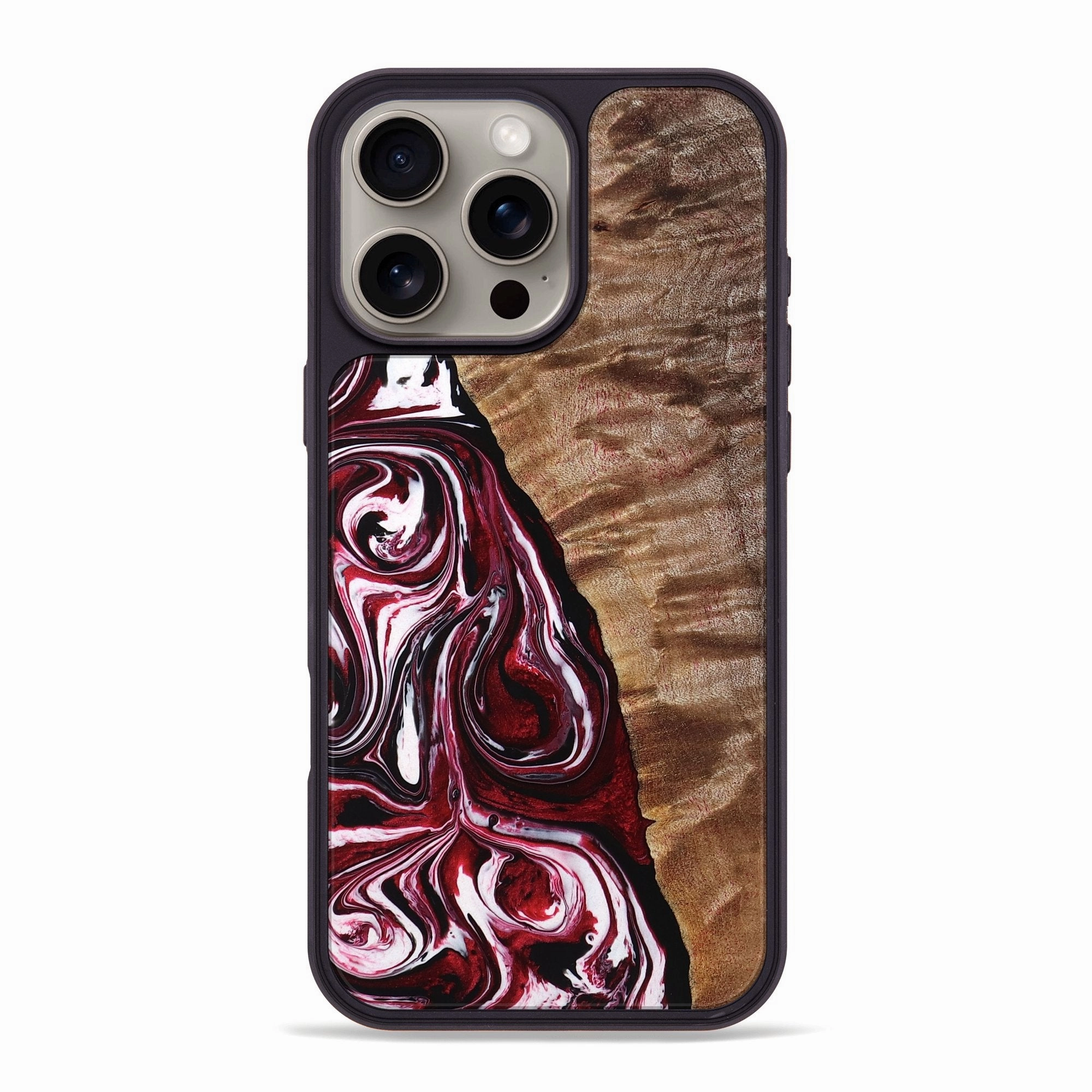 Anti Static Iphone 16 Pro Max Wood Phone Case - Donald (Red, 770386)