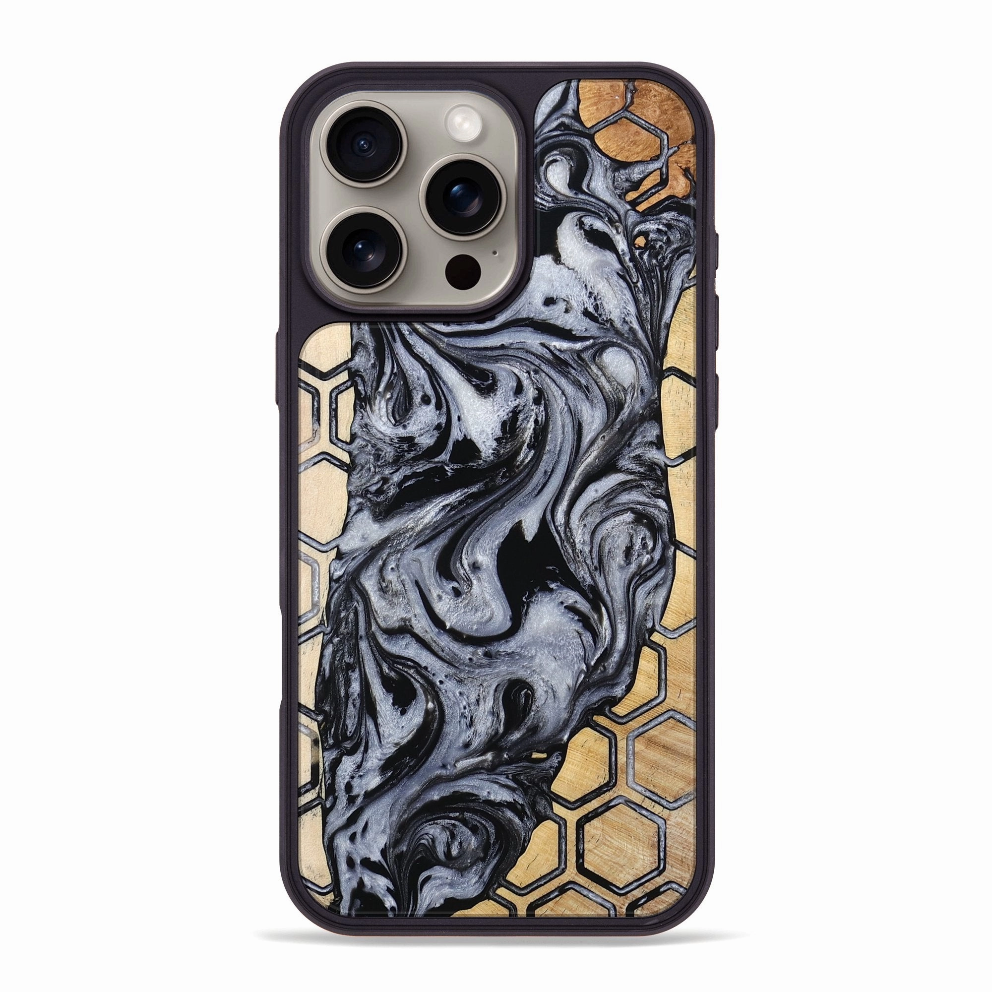 Iphone 16 Pro Max Wood Phone Case - Ezrah (Pattern, 773187) Edge Guard