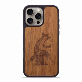 Ultra Thin Iphone 16 Pro Max Wood Phone Case - Fox - Mahogany (Curated)