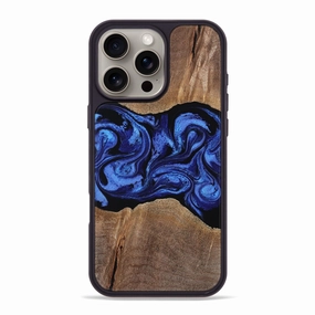 Iphone 16 Pro Max Wood Phone Case - Fred (Blue, 769448) Smooth Surface Edge to Edge Protection