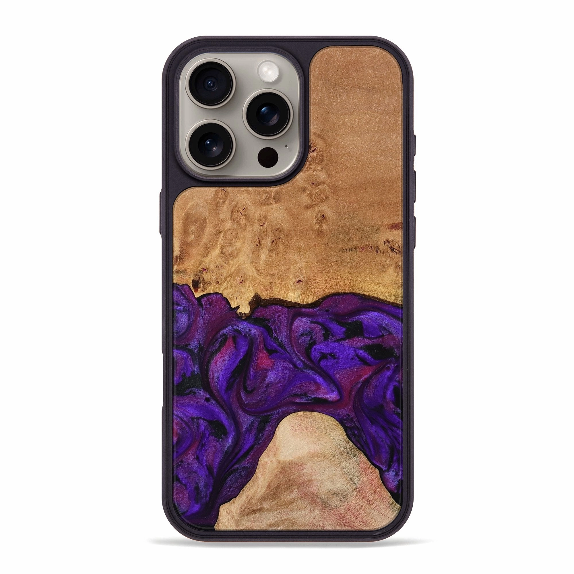 Anti Fingerprint Coating Iphone 16 Pro Max Wood Phone Case - Ivanna (Purple, 773322)