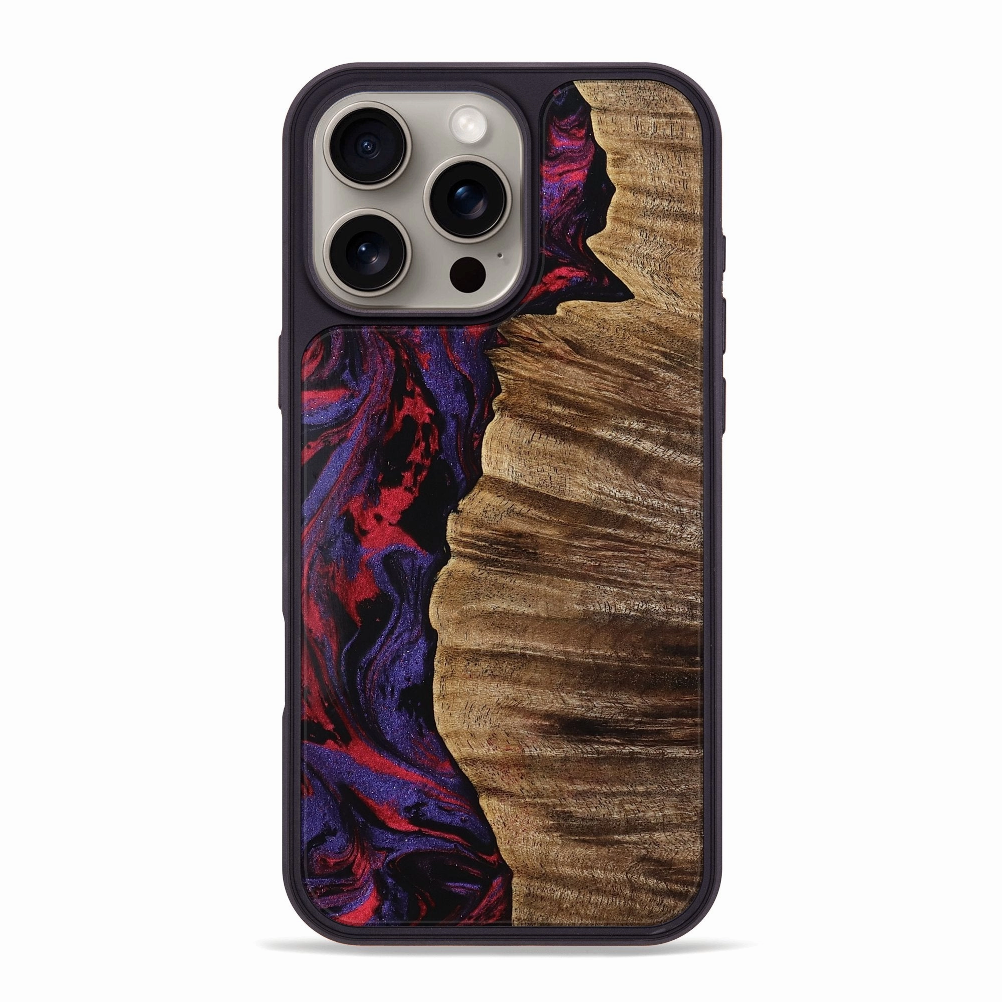 Iphone 16 Pro Max Wood Phone Case - Janis (Red, 771146) Anti Finger Smear
