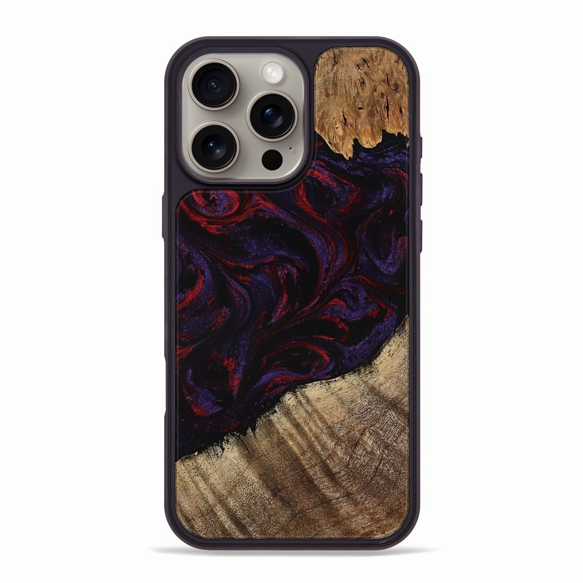Anti Scratch Shield Iphone 16 Pro Max Wood Phone Case - Jarrod (Red, 771189)