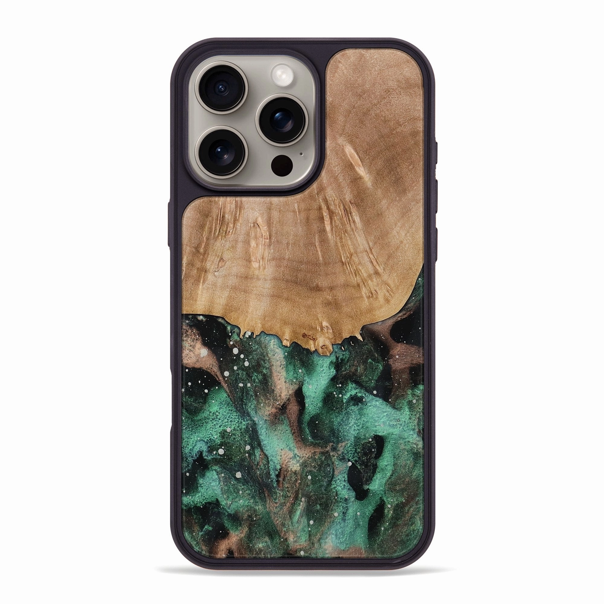 Privacy Screen Fingerprint Repellent Iphone 16 Pro Max Wood Phone Case - Jayce (Cosmos, 772482)