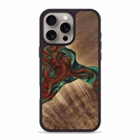 Anti Shock Film Scratch Protection Iphone 16 Pro Max Wood Phone Case - Jaylyn (Green, 769070)