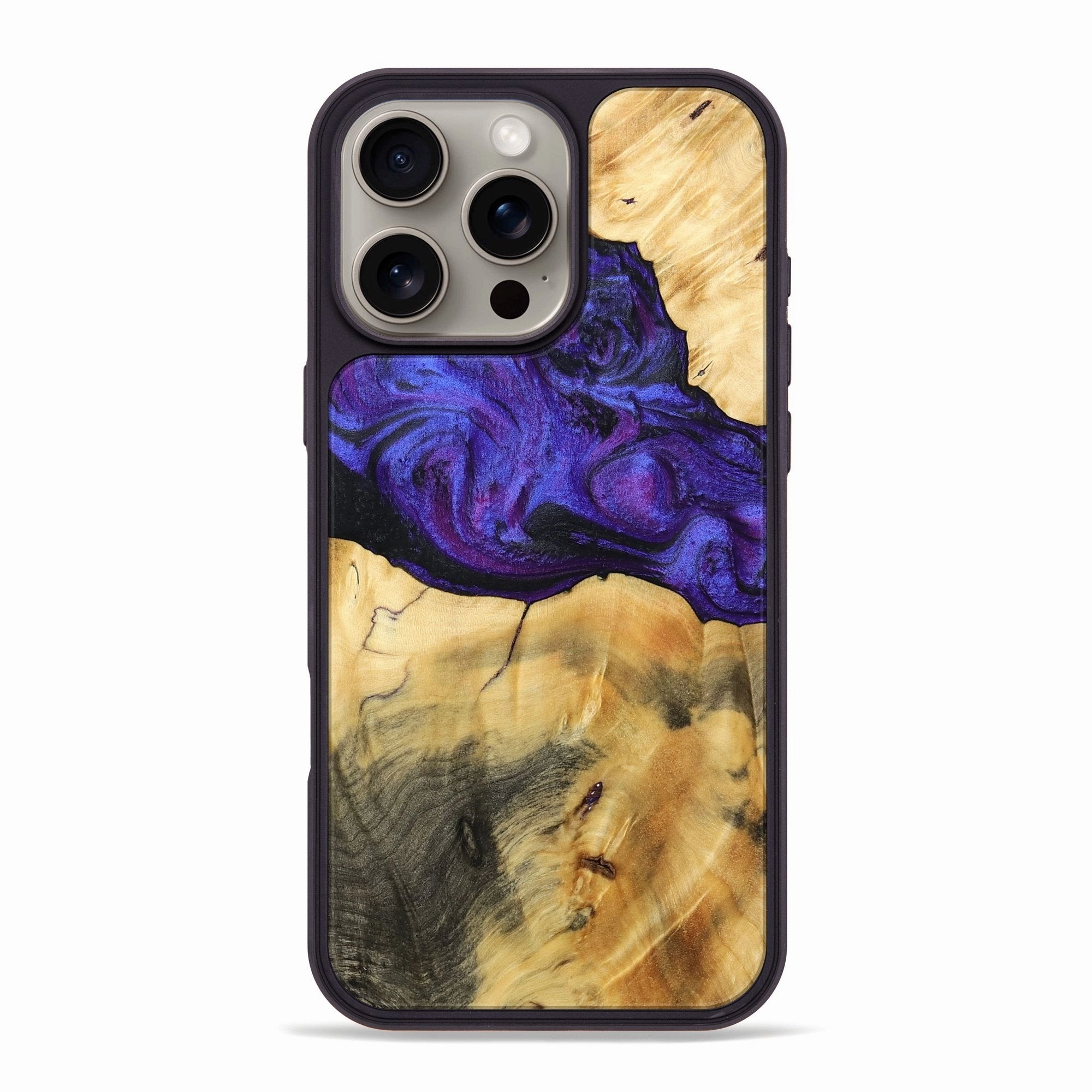 Iphone 16 Pro Max Wood Phone Case - Jevon (Purple, 765354) Anti Fingerprint Coating Anti Finger Smear