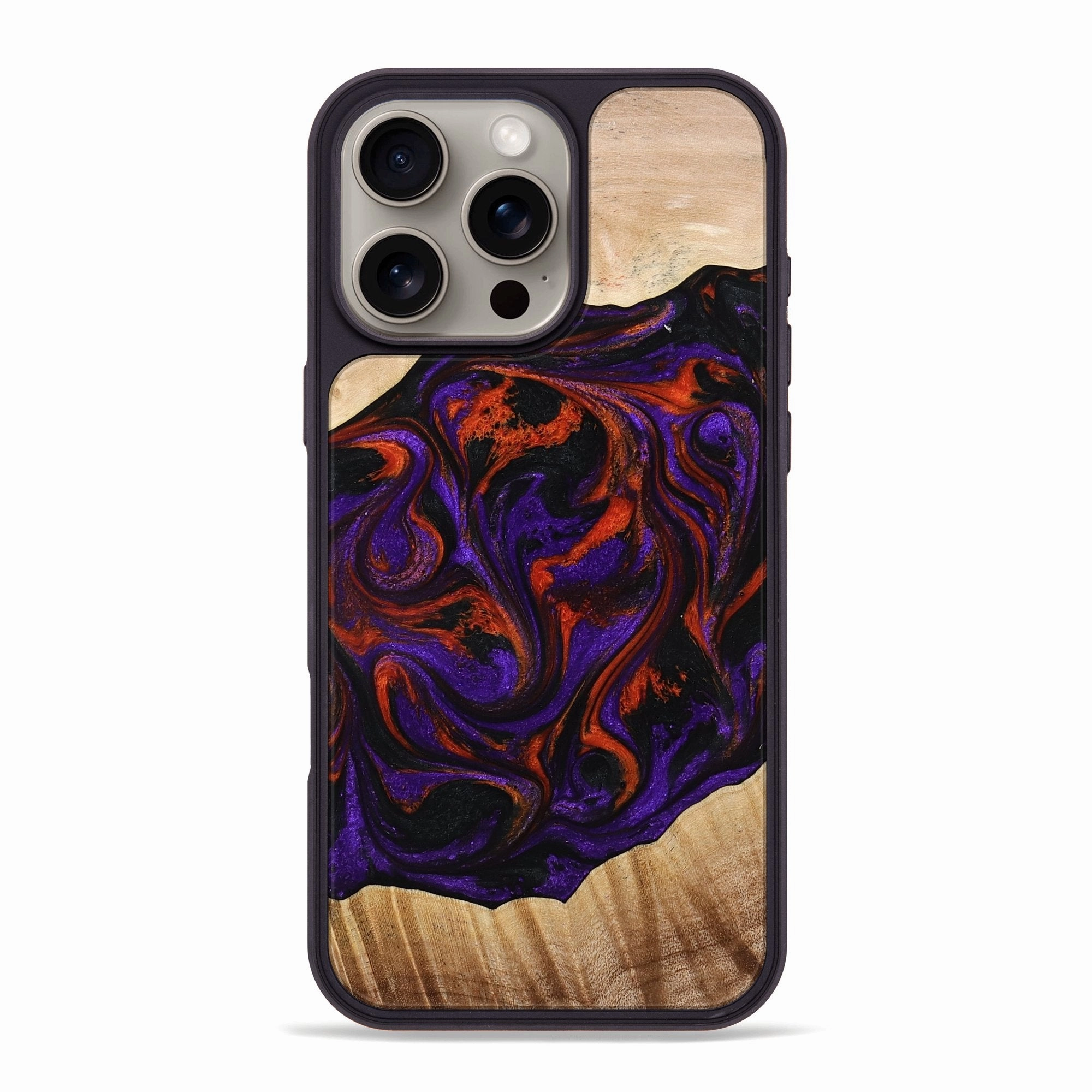 Anti Scratch Shield Iphone 16 Pro Max Wood Phone Case - Jolette (Purple, 773836)