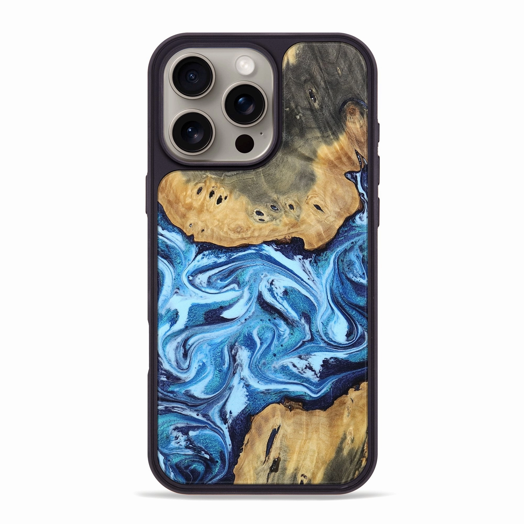 Anti Finger Oil Iphone 16 Pro Max Wood Phone Case - Karla (Blue, 762588)