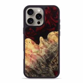 Iphone 16 Pro Max Wood Phone Case - Karlie (Red, 773331) Screen Defense