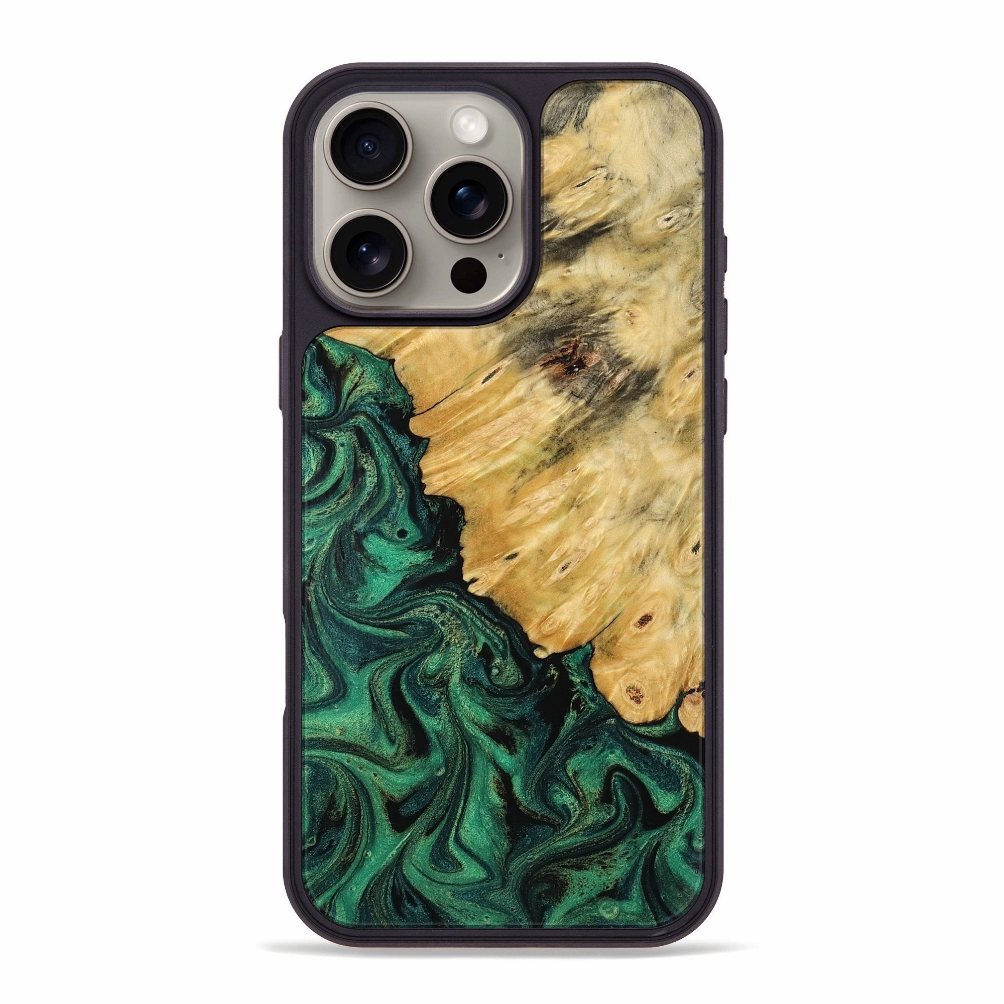Scratch Proof Edge to Edge Protection Iphone 16 Pro Max Wood Phone Case - Kartier (Green, 769376)