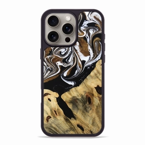 Bubble Free Screen Iphone 16 Pro Max Wood Phone Case - Kristy (Black & White, 771856)