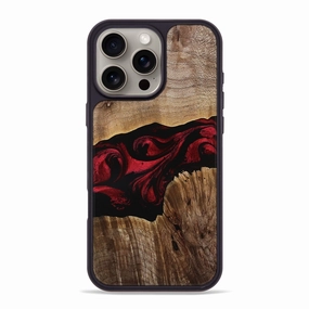 Reinforced Corners Iphone 16 Pro Max Wood Phone Case - Kya (Red, 771133)