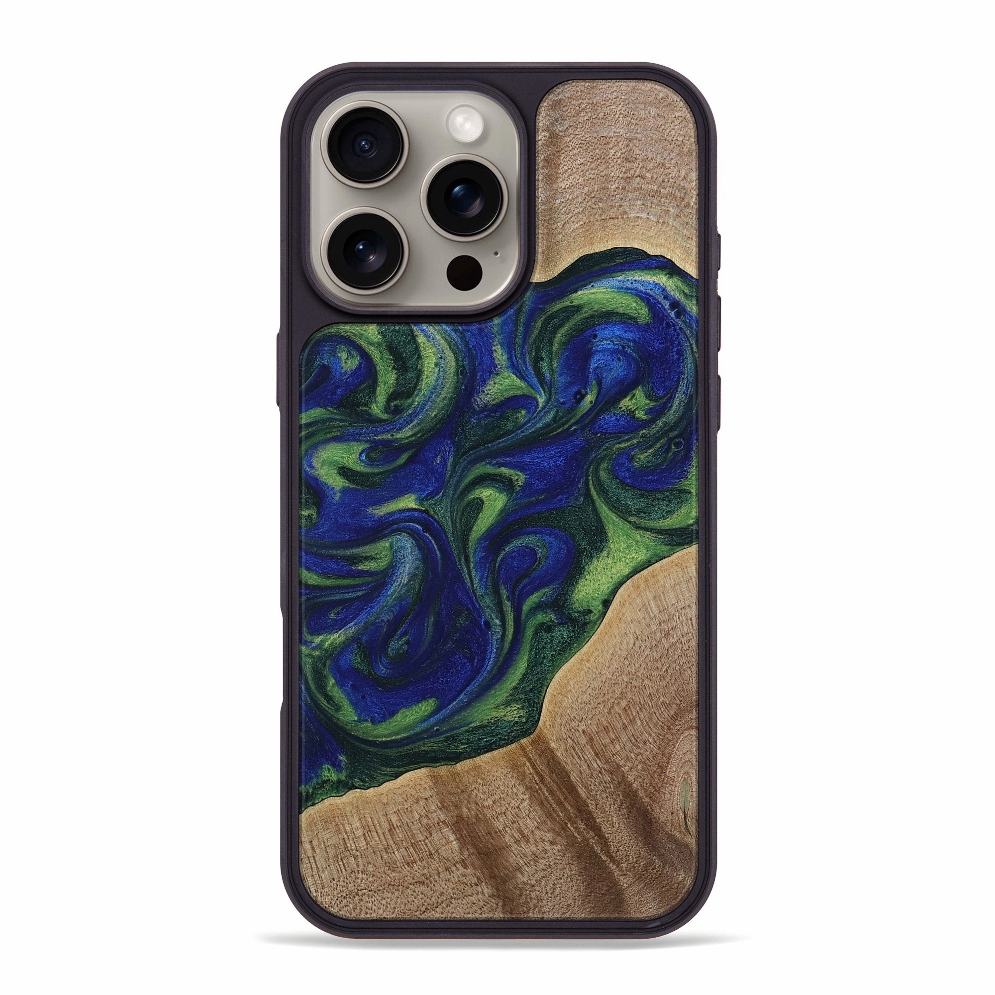Iphone 16 Pro Max Wood Phone Case - Lakelyn (Blue, 773395) Bubble Free Installation