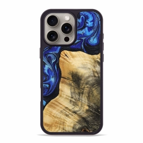 Iphone 16 Pro Max Wood Phone Case - Leta (Blue, 771192) Case Friendly Glass Anti Fingerprint Film