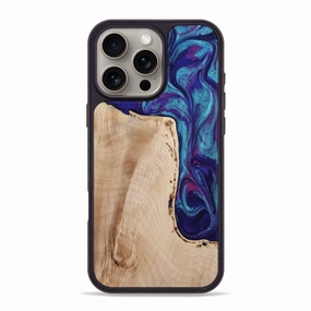 Iphone 16 Pro Max Wood Phone Case - Lottie (Purple, 773361) Crystal Clear Anti Yellowing