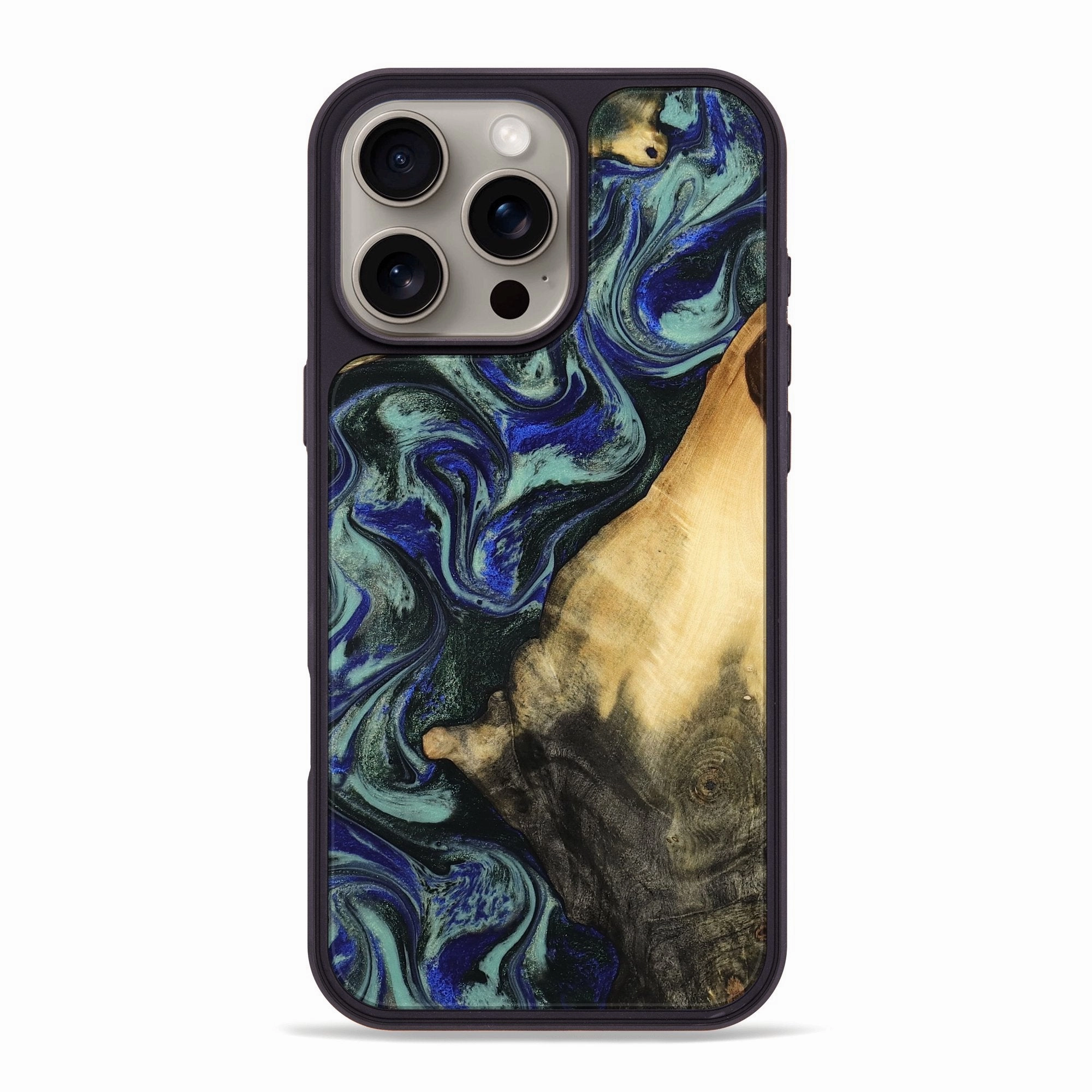 Anti Scratch Coating Iphone 16 Pro Max Wood Phone Case - Mae (Blue, 781329)