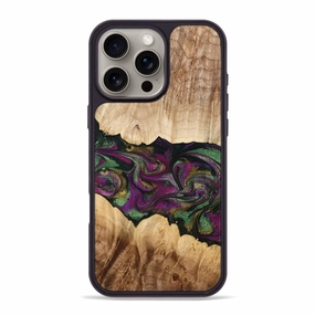 Iphone 16 Pro Max Wood Phone Case - Makayla (Purple, 775383) Edge Protection