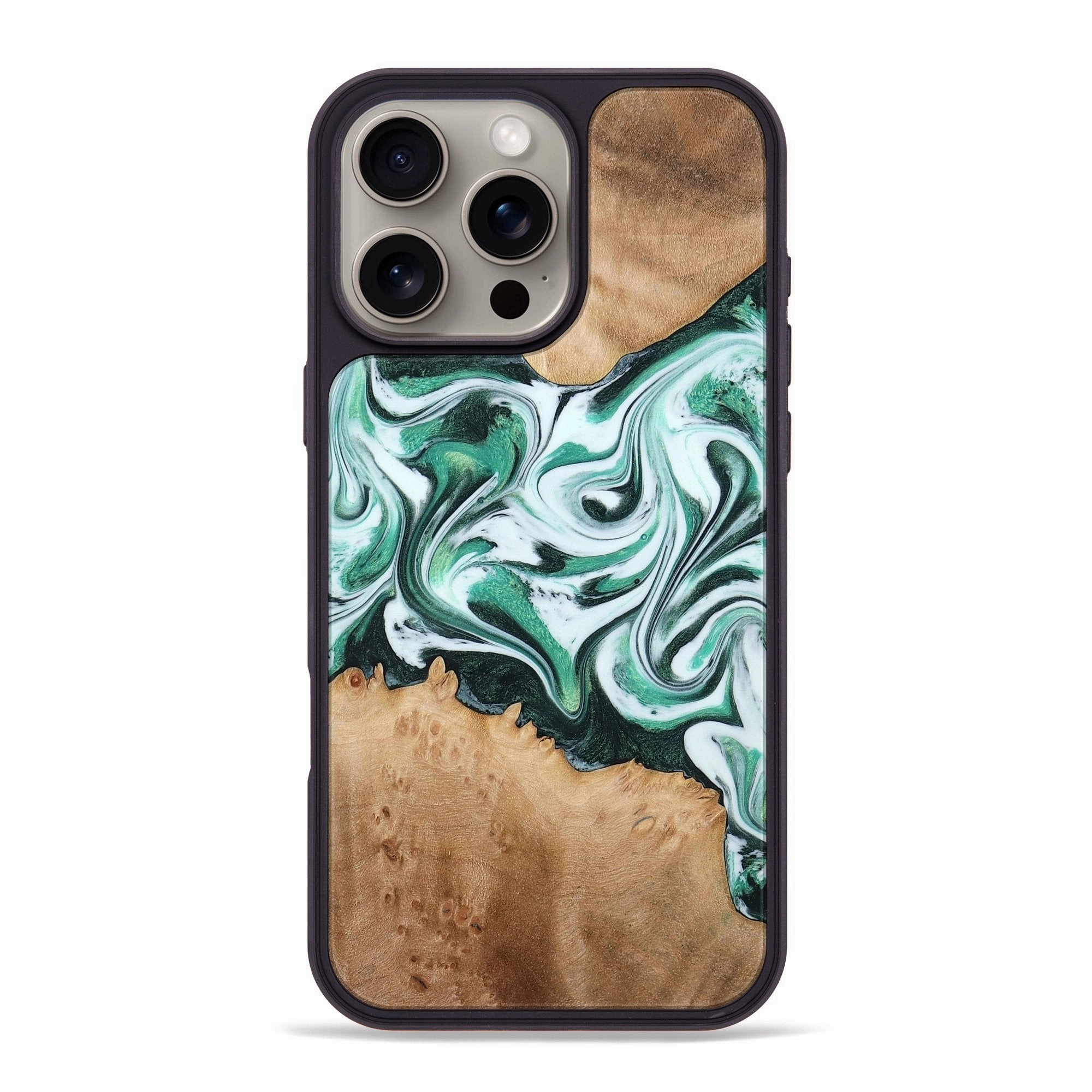Anti Fingerprint Film Iphone 16 Pro Max Wood Phone Case - Marvel (Green, 772585)