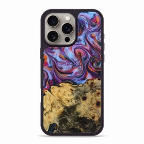 Anti Finger Streak Iphone 16 Pro Max Wood Phone Case - Matt (Blue, 773433)