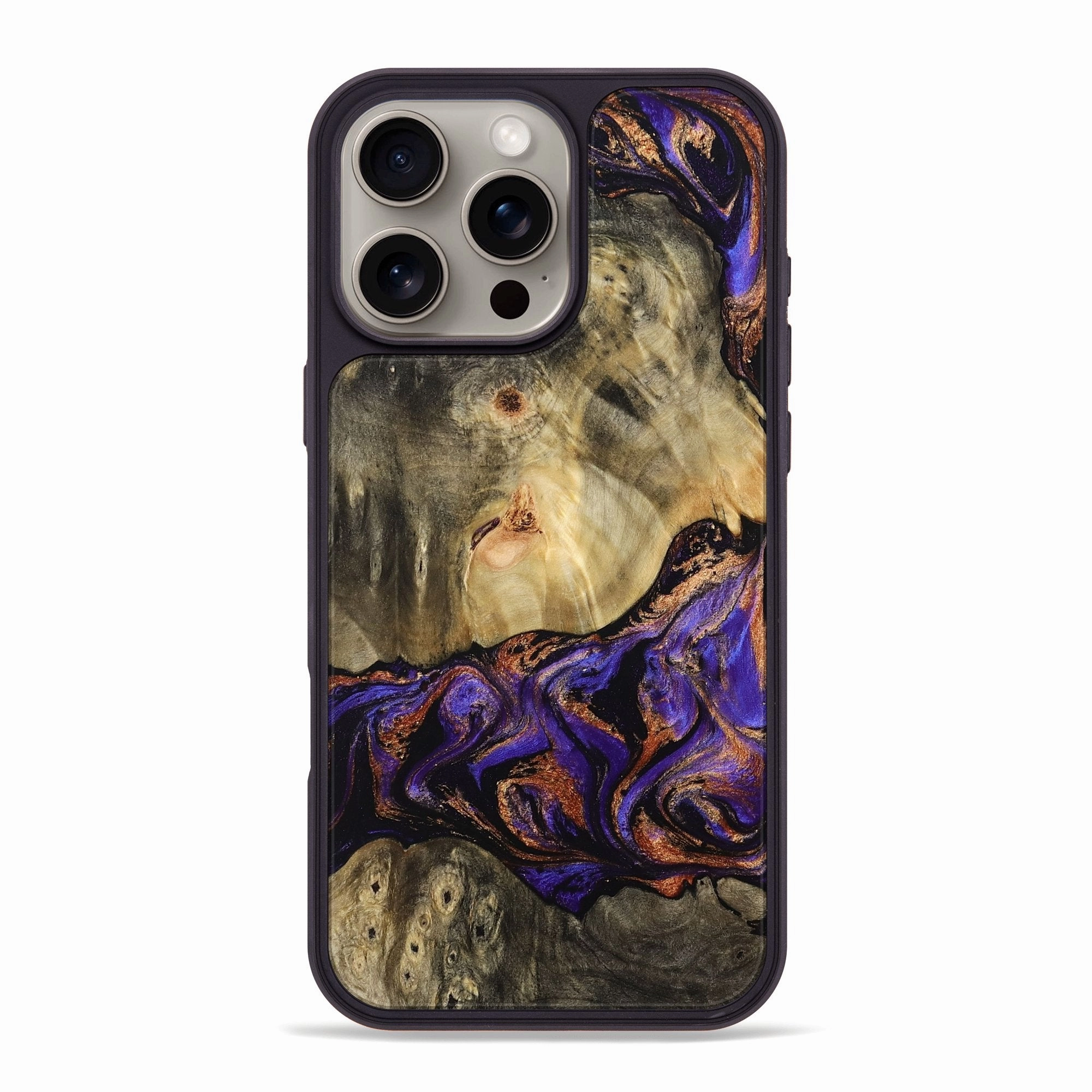 Screen Defense Anti Fingerprint Screen Iphone 16 Pro Max Wood Phone Case - Matteo (Purple, 767853)