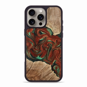 Iphone 16 Pro Max Wood Phone Case - Meagan (Green, 768978) Tempered Glass