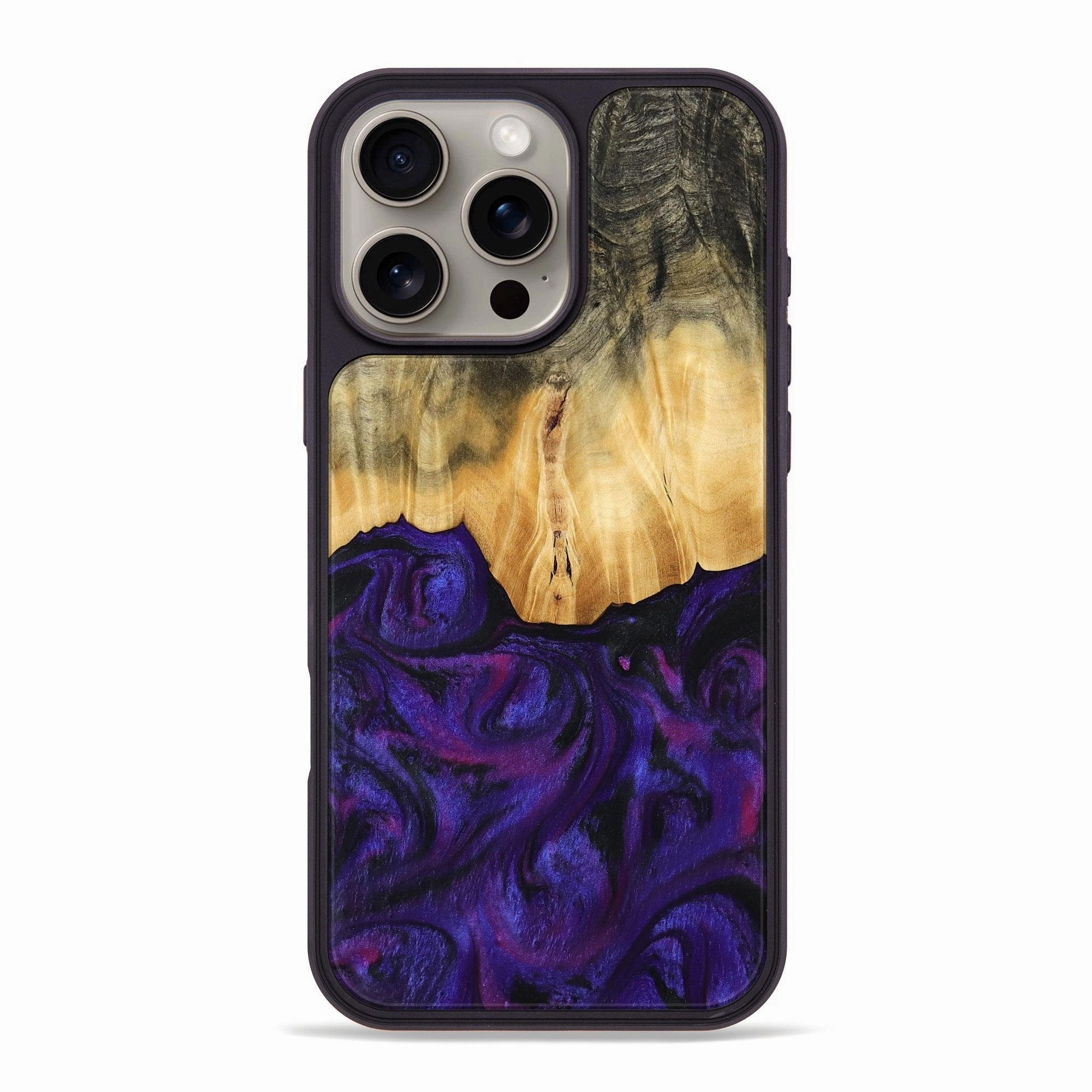 Tempered Screen Protector Iphone 16 Pro Max Wood Phone Case - Megan (Purple, 765343)