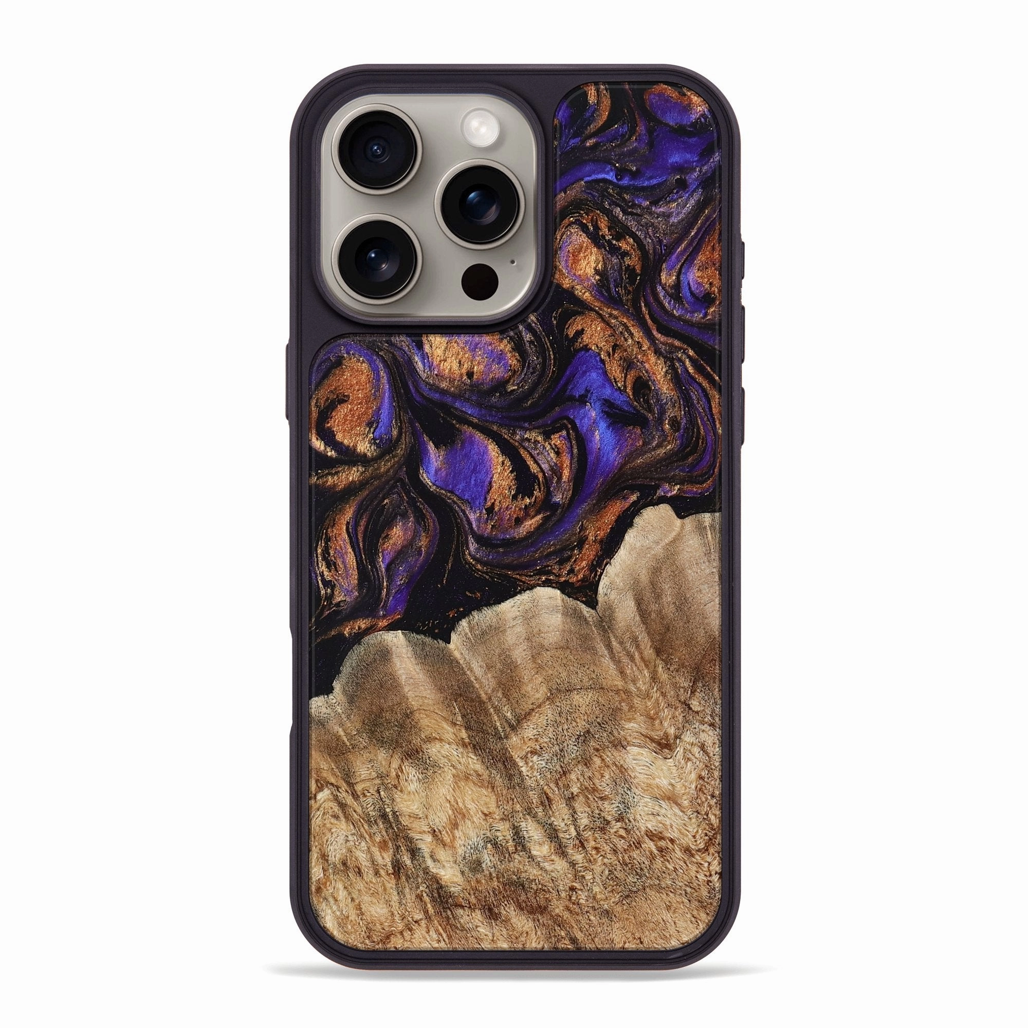 Fingerprint Resistant Coating Iphone 16 Pro Max Wood Phone Case - Mellisa (Purple, 767910)