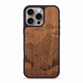 Anti Finger Smear Iphone 16 Pro Max Wood Phone Case - Roaming - Mahogany (Curated)