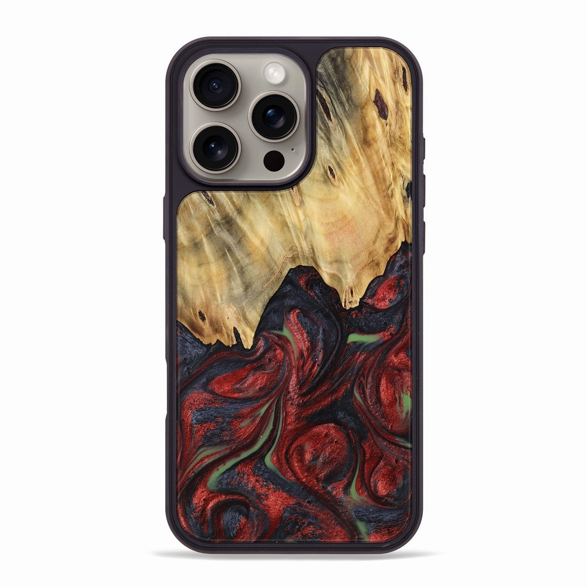 Drop Resistant Iphone 16 Pro Max Wood Phone Case - Rubie (Red, 765236)